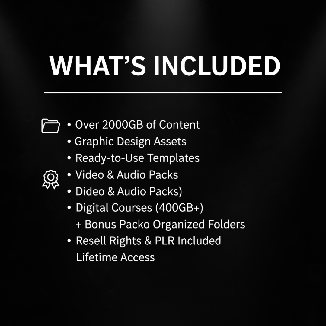 The 2000GB+ Creator's Asset & Resell Library